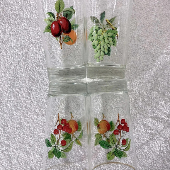 Vintage West Virginia Glass Fruit Tumblers W Gold Rim x4 - Picture 9 of 12